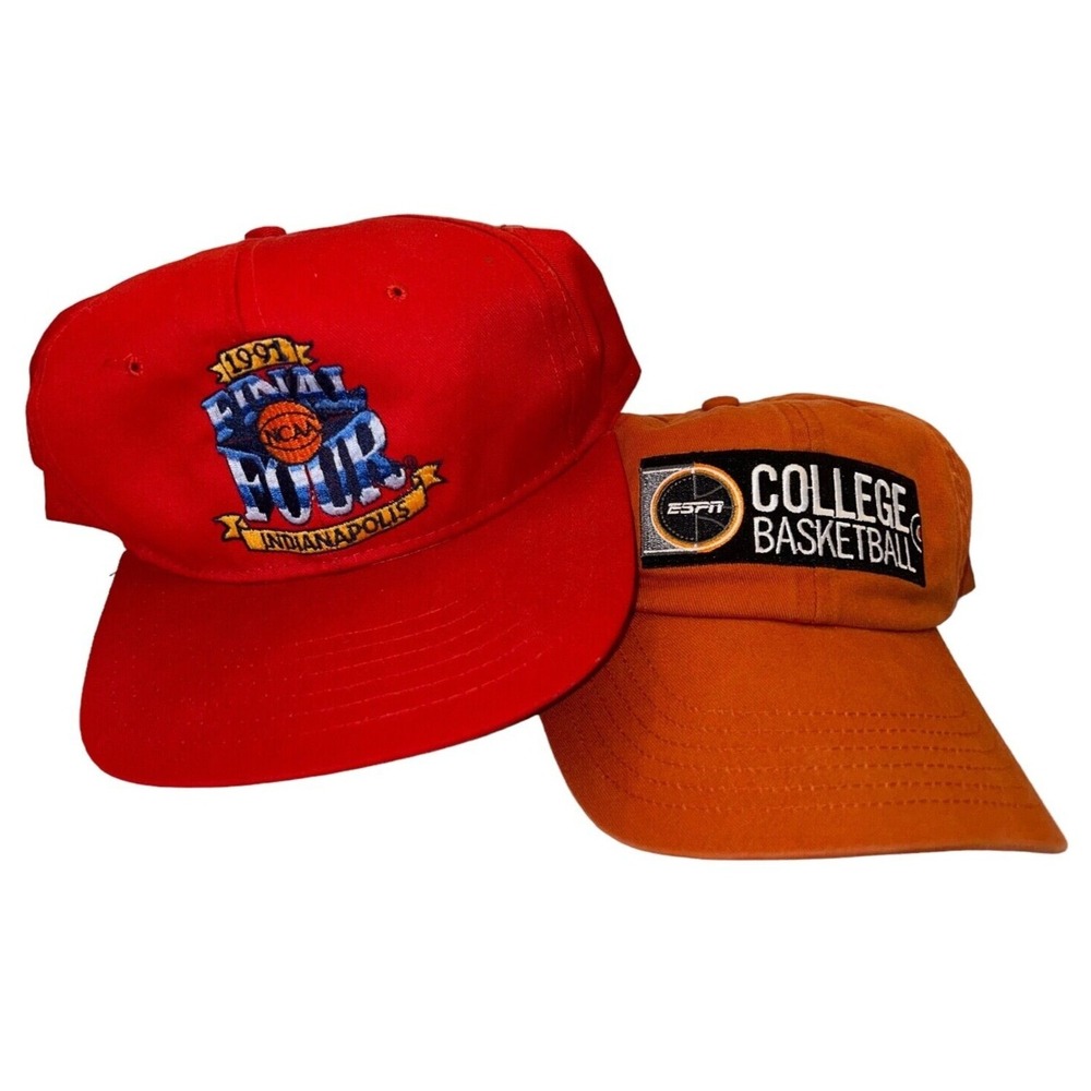 ESPN Gameday Hat Cap Final Four 1991 Adult Size Lot Of 2 Basketball College NCAA